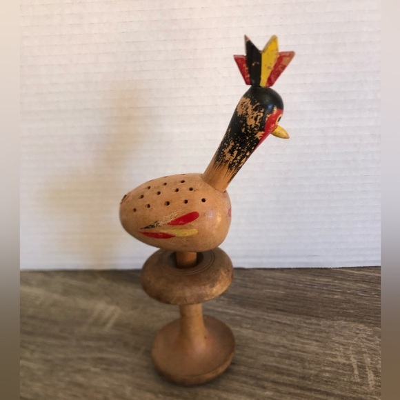 Vtg Handcrafted Wooden Bird Appetizer Holder - Picture 5 of 10